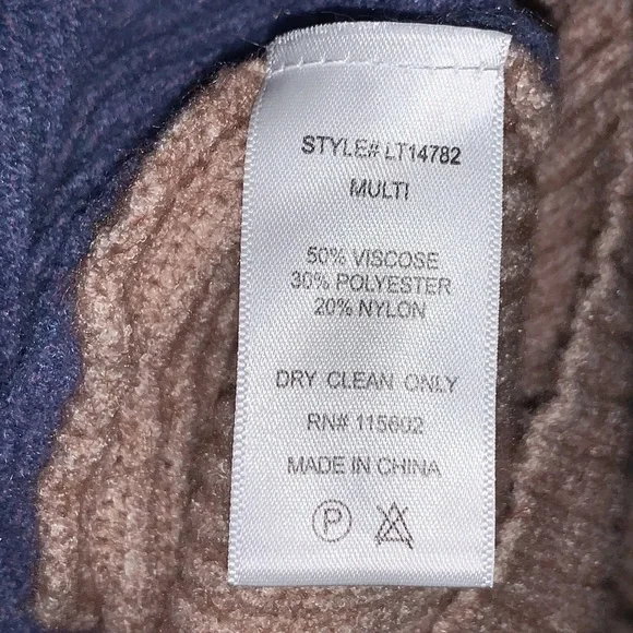 Color Block Button Front Oversized Knit Chunky Sweater Cardigan Slouchy Jacket - Picture 8 of 8